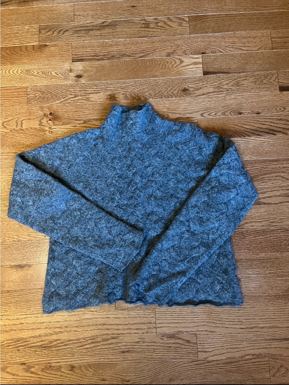 Women's Gray Mock Neck Sweater
